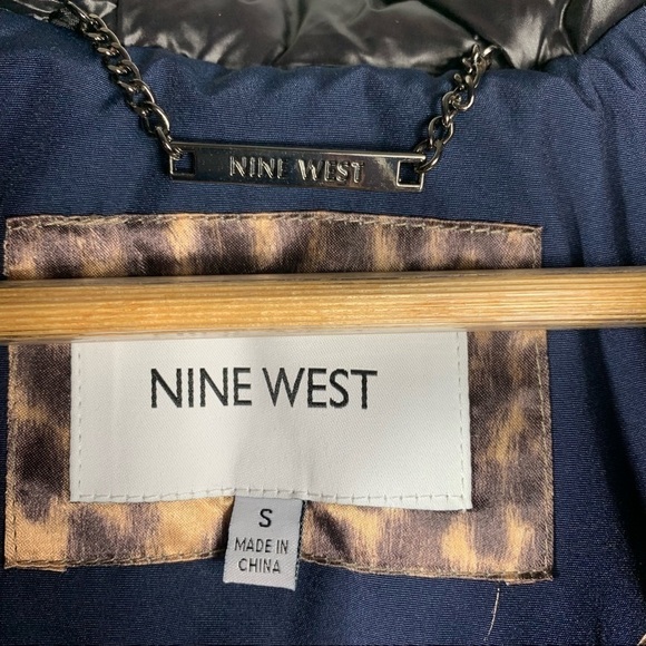 Nine West Jacket Hooded Long Parka Navy Small - Picture 8 of 16